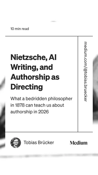 Medium-Vorschaubild zum Essay «Nietzsche, AI Writing, and Authorship as Directing»